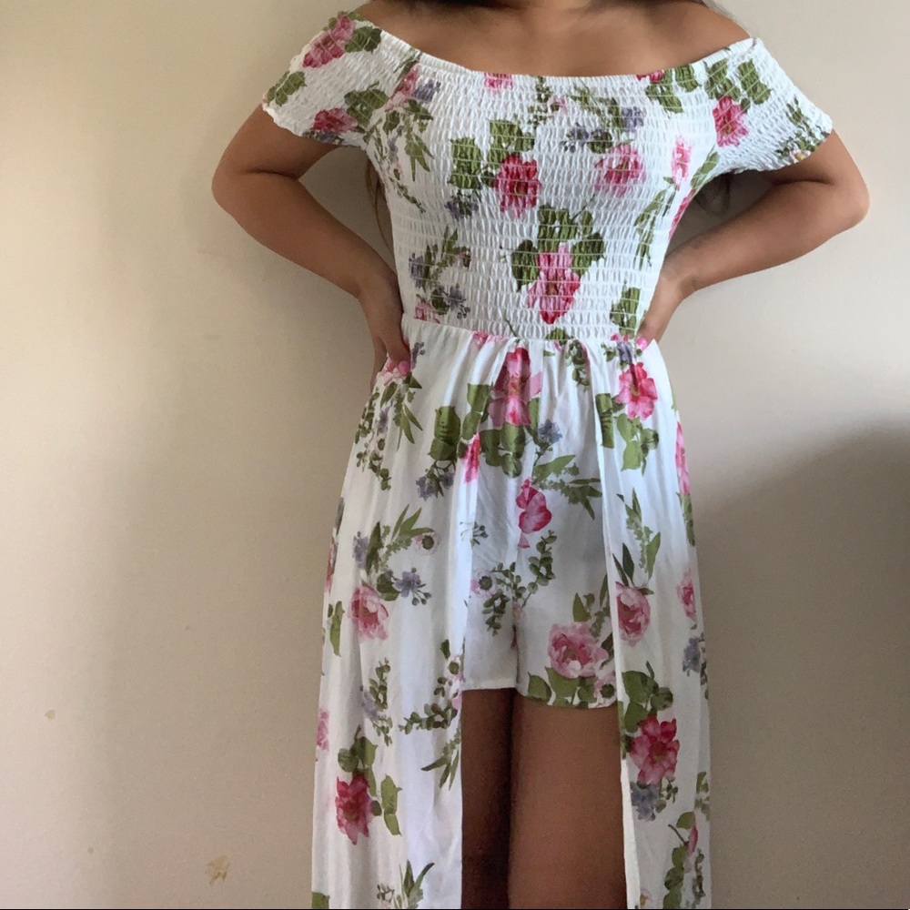 high-low dress with shorts